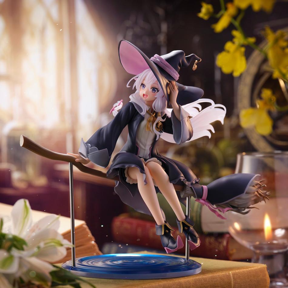 20cm Anime Wandering Witch: The Journey of Elaina Figure Elaina Witch Dress Sitting Posture Action Figure PVC Model Collection
