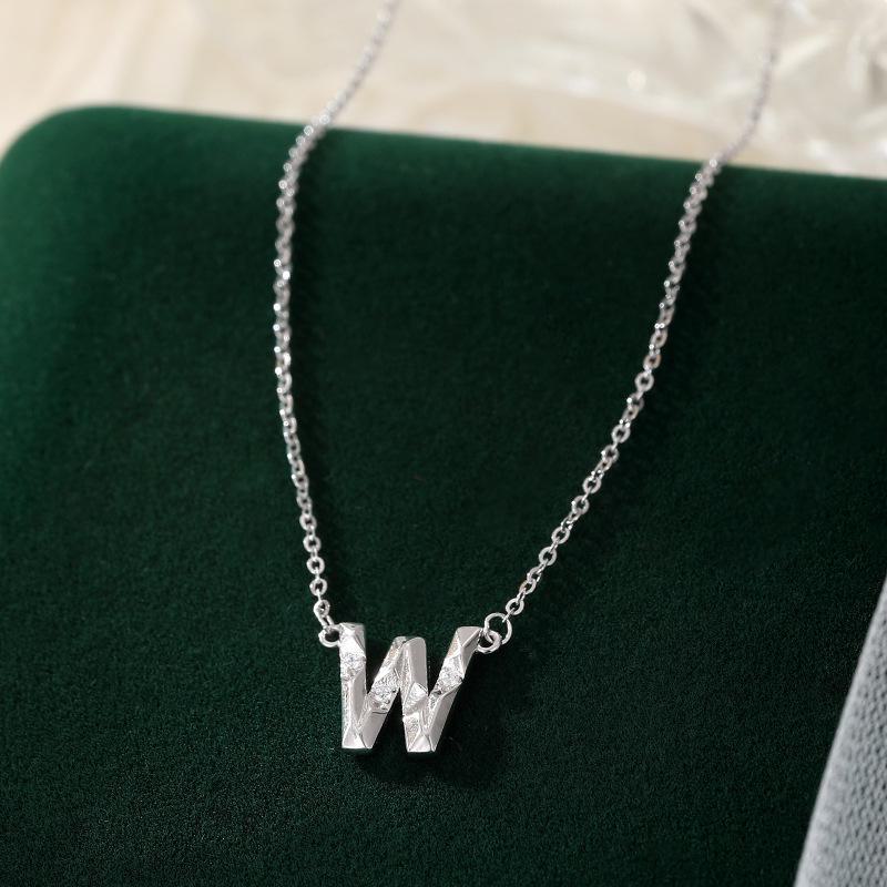 Banyan Tree S925 Silber Halskette mit englischen Buchstaben und Diamanten – Elegante und vielseitige Schlüsselbeinkette für Damen