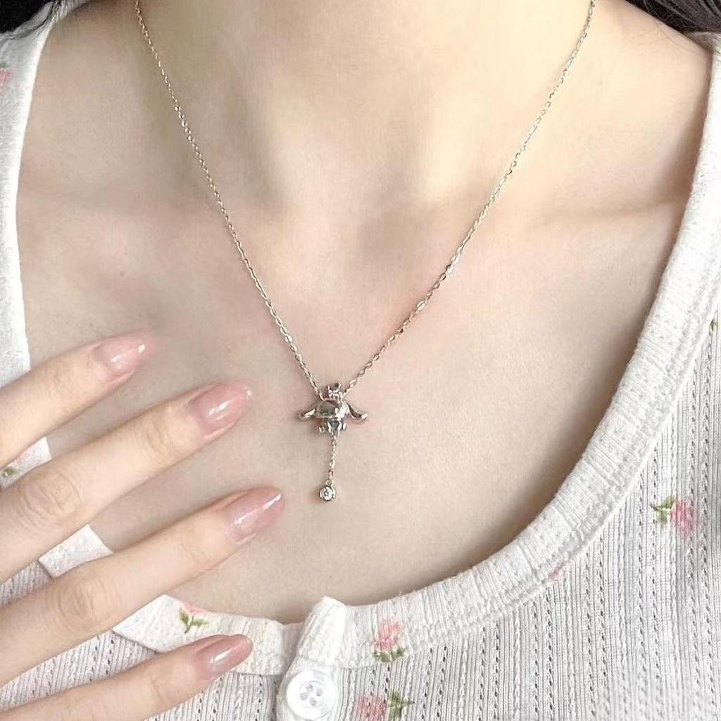 Halskette mit Quaste und Cartoon-Motiv „Yugui“ im Ins-Stil, modisch, luxuriös, Klemmverschluss, verstellbar, Geschenk für Freundinnen