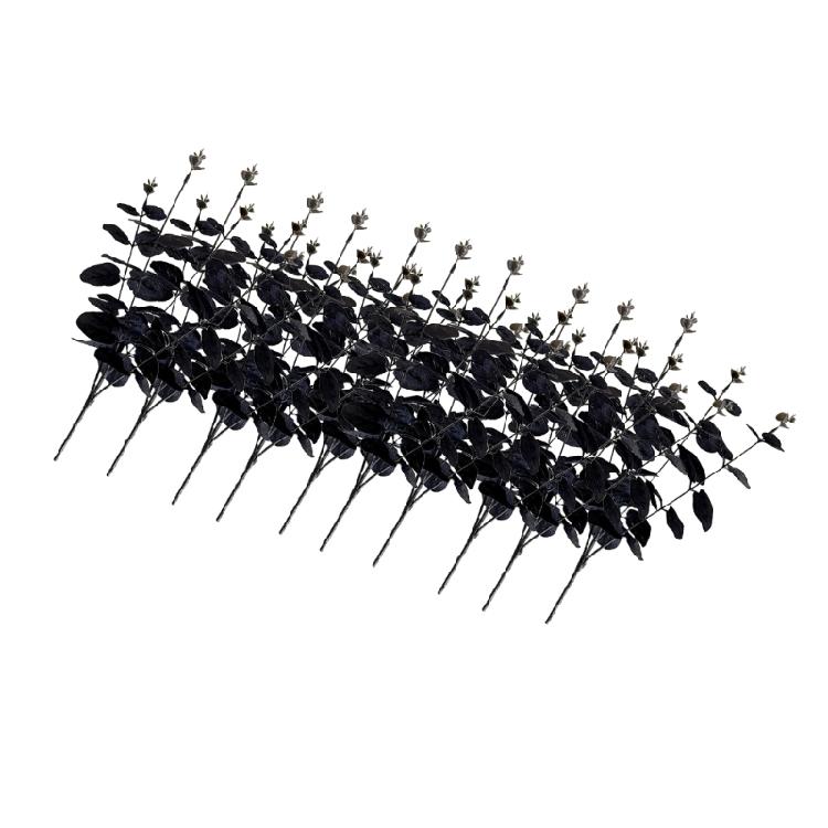 1/10/12Pcs 34cm Artificial Leaf Branch For Halloween And Weddding Party Decoration, Fake Leaf Stems Plant Decoration