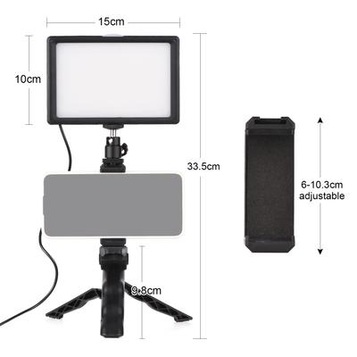 ערכת תאורה שולחנית של Andoer מקצועית LED וידאו אור + חצובה מתכווננת 120 יחידות חרוזים אור
