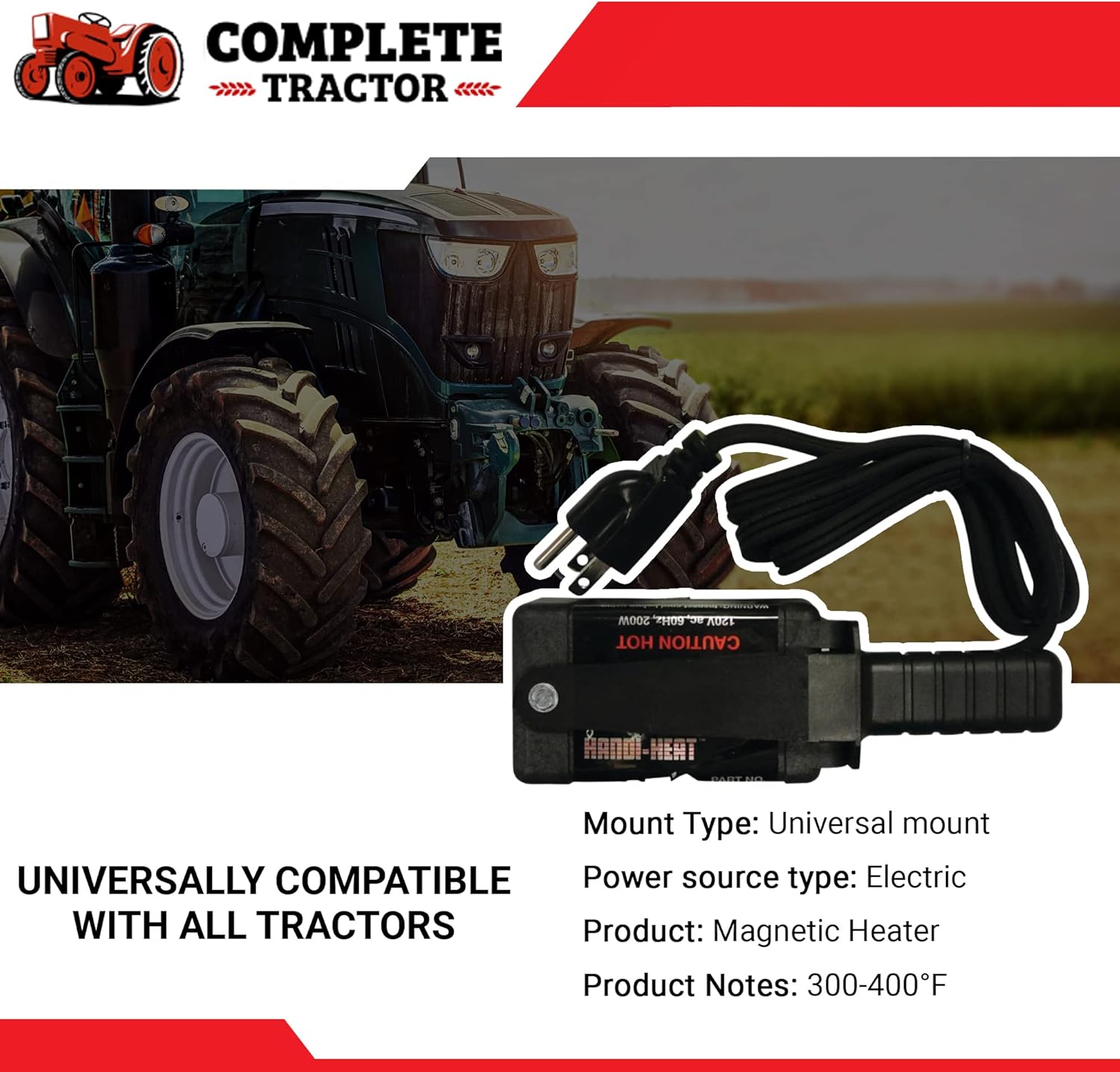 

3009-1000 Magnetic Heater 200 Watt 110V 300-400 Degrees- 8 Sq. Inch Surface United States