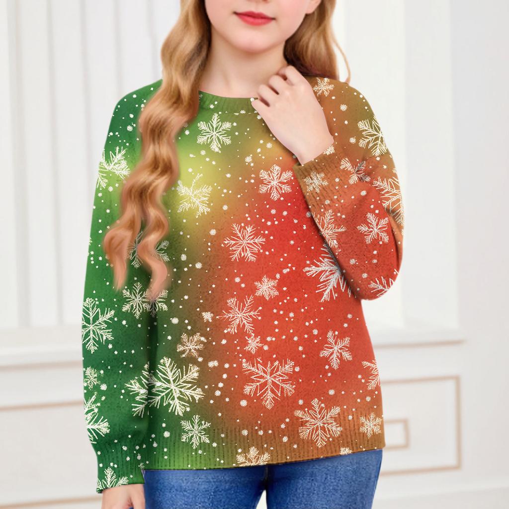 Christmas Day Sweatshirts For Children Boys And Girls Knit Sweater Cute Shirt Fall Crewneck Pullover Tops
