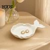 Dressing Table Organizer 3D Printed Fish Shape Jewelry Tray, Girlish Decorative Trinket Dish, Desktop Small Item Storage Tray for Dresser Entryway