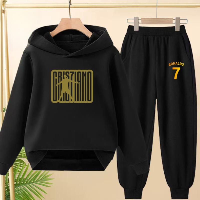 Student Uniform Hooded Sweatshirt + Long Pants Set. Children's Sportswear, Loose Suits for Boys and Girls Aged 3 to 13