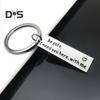 Drive Safe I Love You Keychain Personalized Initial Engraved Gift Stainless Steel Smooth Finish Keyring