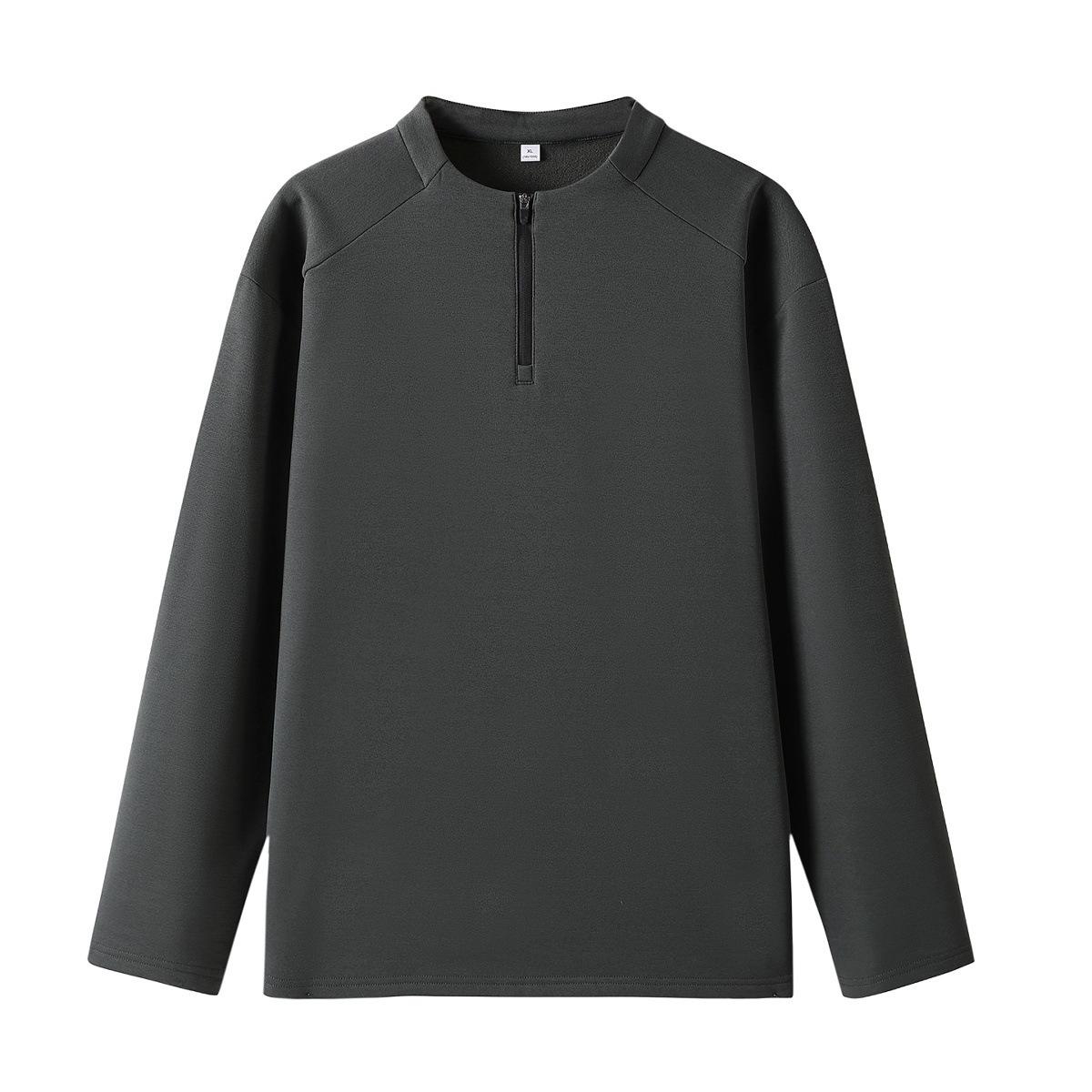 

2025 Unisex Half-Zip Fleece Sweatshirt with Stand Collar L (52.5-60kg)