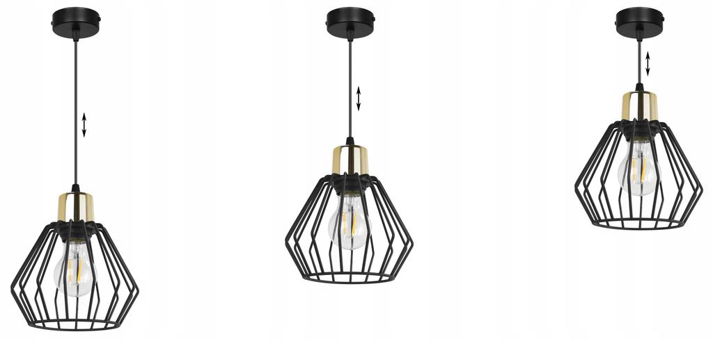 Hängelampe, Deckenleuchter, Drahtschirm, LED