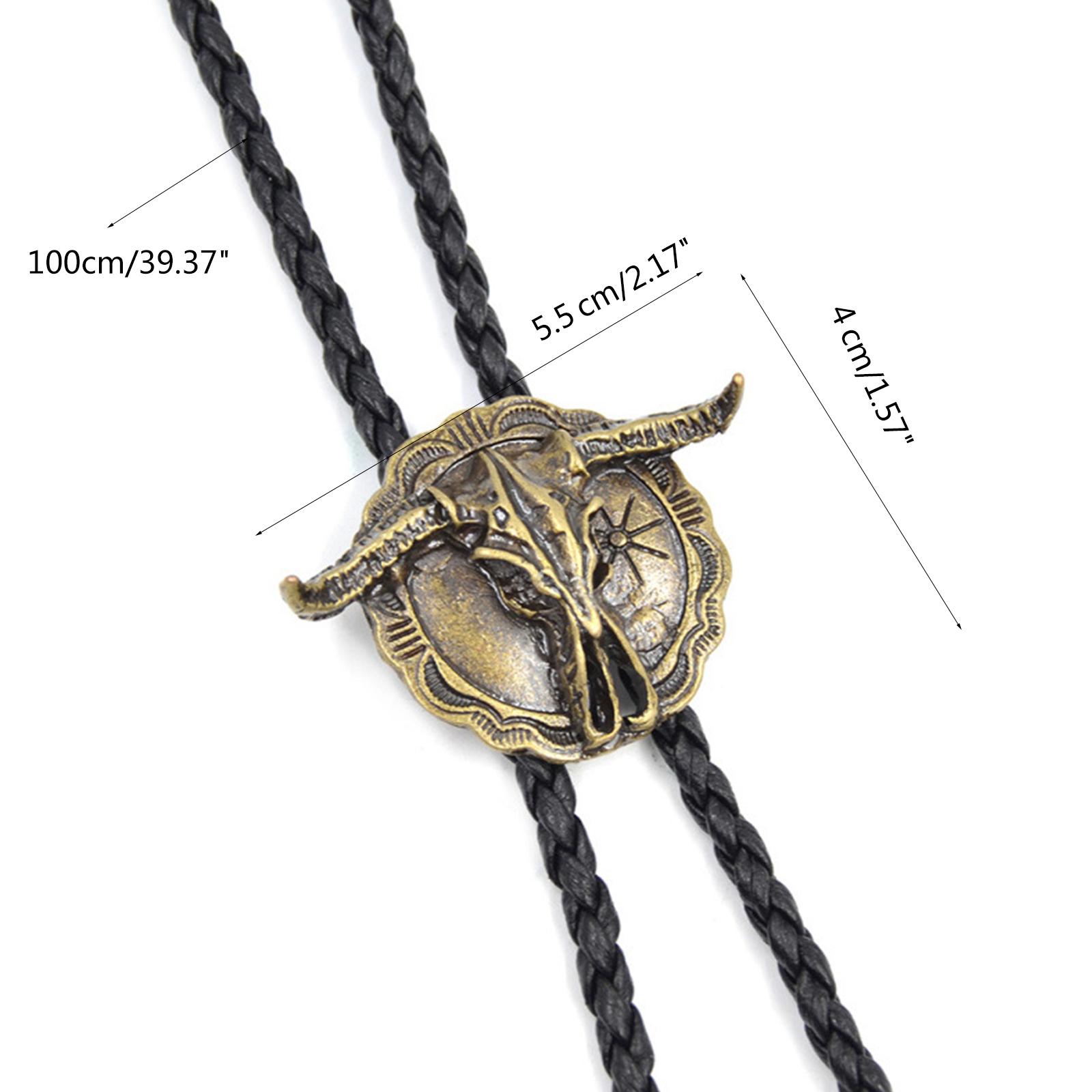 CALFOVERA Cravatta Vintage In Pelle Da Cowboy Stile Rodeo con Iniziale Western Lettera M Bolo Tie