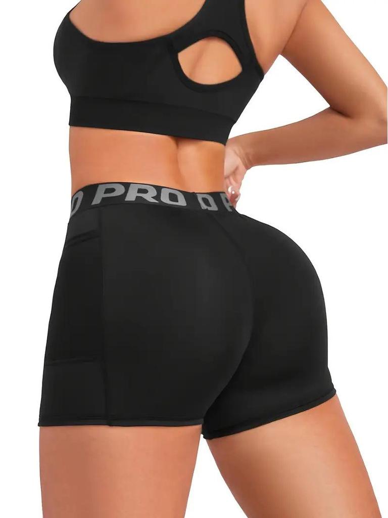 Women's Quick-Dry Fitness Shorts with Pocket - Running, Training & Yoga