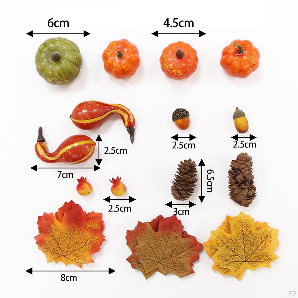 Artificial Pumpkins Set Small Foam Pumpkin Decorating Crafts Fake for