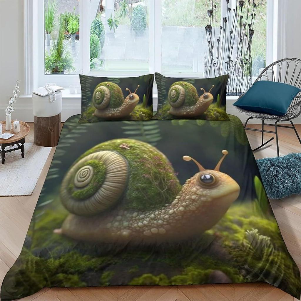3D Tiger Rabbit Snake Pig Snail Unicorn Chick Fish Doona Duvet Quilt Cover Set