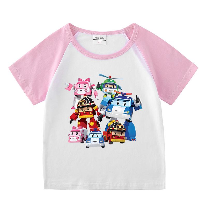 Kids' Summer Color Block Set: Short Sleeve T-shirt & Shorts for Boys and Girls