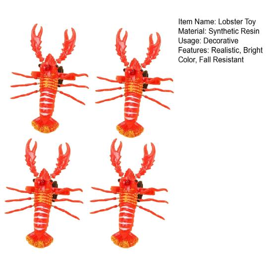 4Pcs Entertainment Smooth Edges Burr-free Simulation Lobster Model Boys Girls Pull Cord Toys