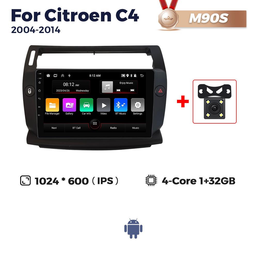Navifly 8+256G 2 Din Head Unit Android Car Radio Player For Citroen C4 C-Triomphe C-Quatre 2004-2014 Carplay Auto Stereo GPS BT