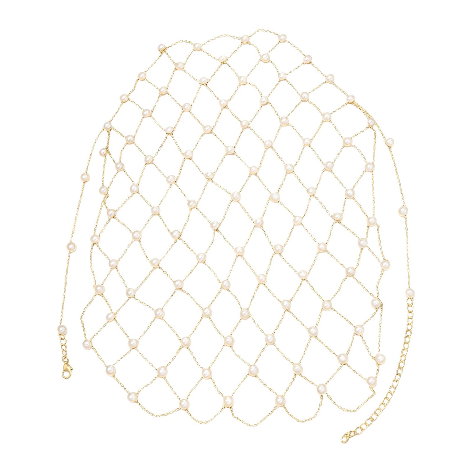 

Imitation Pearls Accented Hair Chain Portable Alloy Construction Versatile Day To Night Styling 1