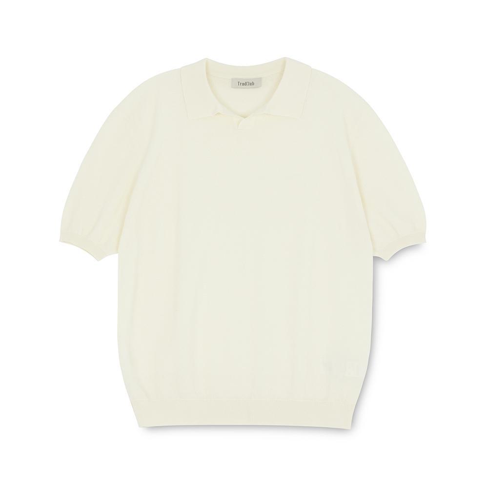 TRADCLUB [2Pack] Cool Summer Open Collar Short Sleeve Knit (5 Colors) (Type B)