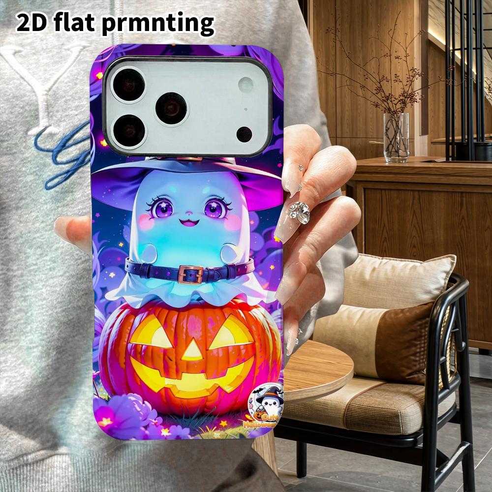 Phone Case: 2D Flat Design Suitable for iPhone 18 17 16 15 14 13 Pro Film Protective Case, Couple Style, Ghost Little Witch, Christmas and Halloween G