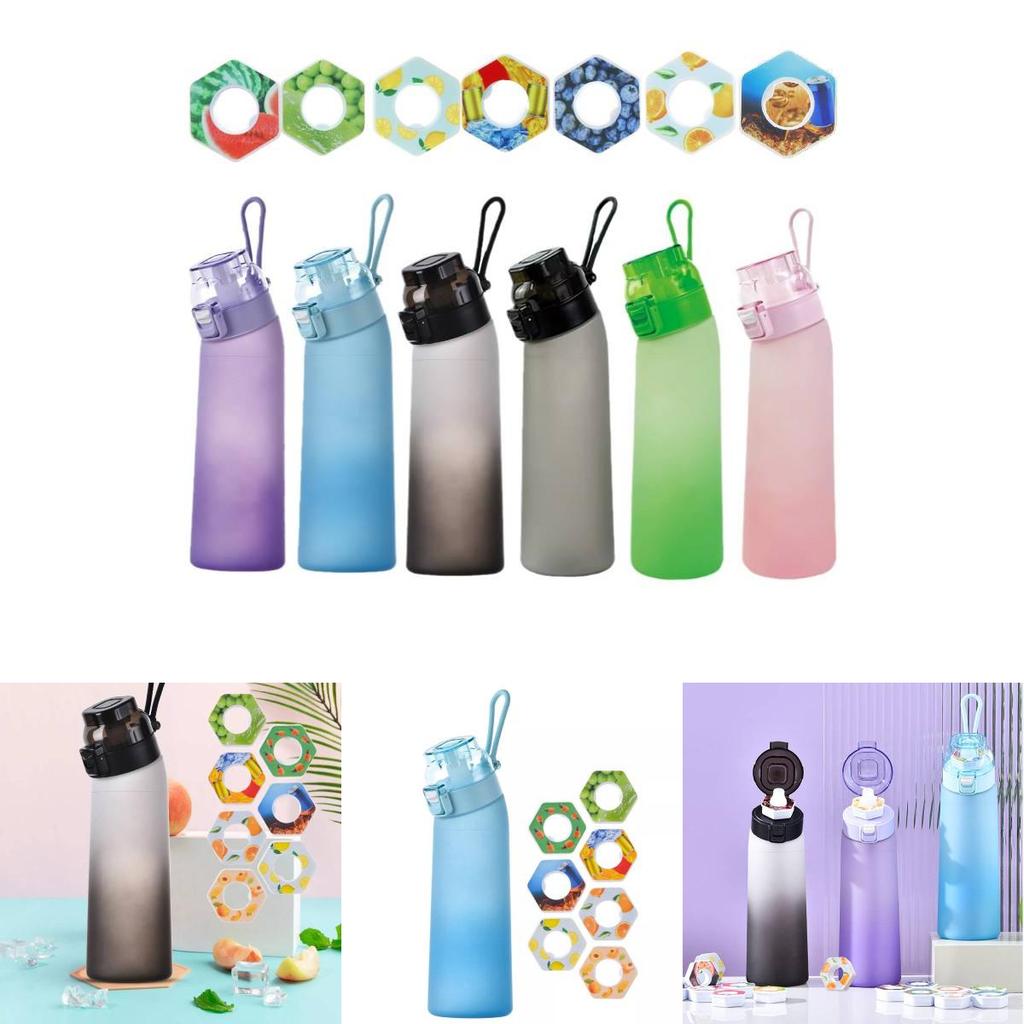 Colorful Flavor Infuser Water Bottle With Seven Aromatic Flavor Rings For Fun Hydration