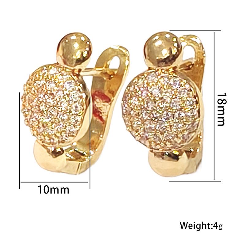 Gold-Plated U-Shaped Earrings - Elegant Light Luxury Design for Women Copper with zircon earrings