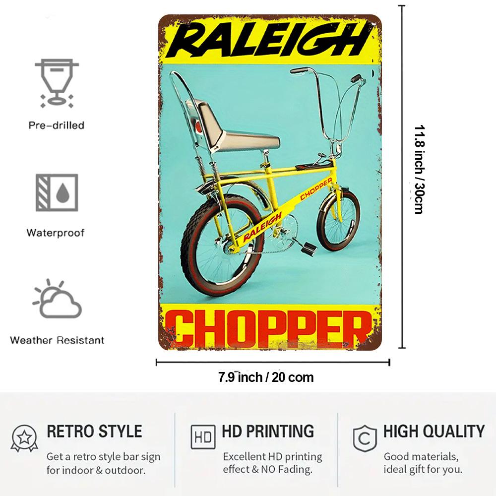 

Vintage Raleigh Chopper Bike Metal Sign x Heavy Duty Iron Poster for Garage Man Cave Bike Shop Decor Cyclist Gift 20x30cm（7.8x11.8inch）