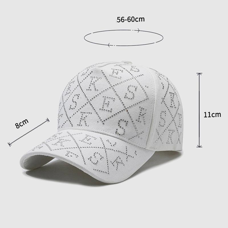 Boné de beisebol com letras de strass primavera verão feminino protetor solar viseira boné feminino rabo de cavalo boné panamá boné de pico