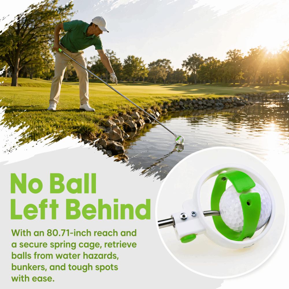Locking Clip Golf Ball Retriever Double Ring Head Golf Ball Grabber Practice Use