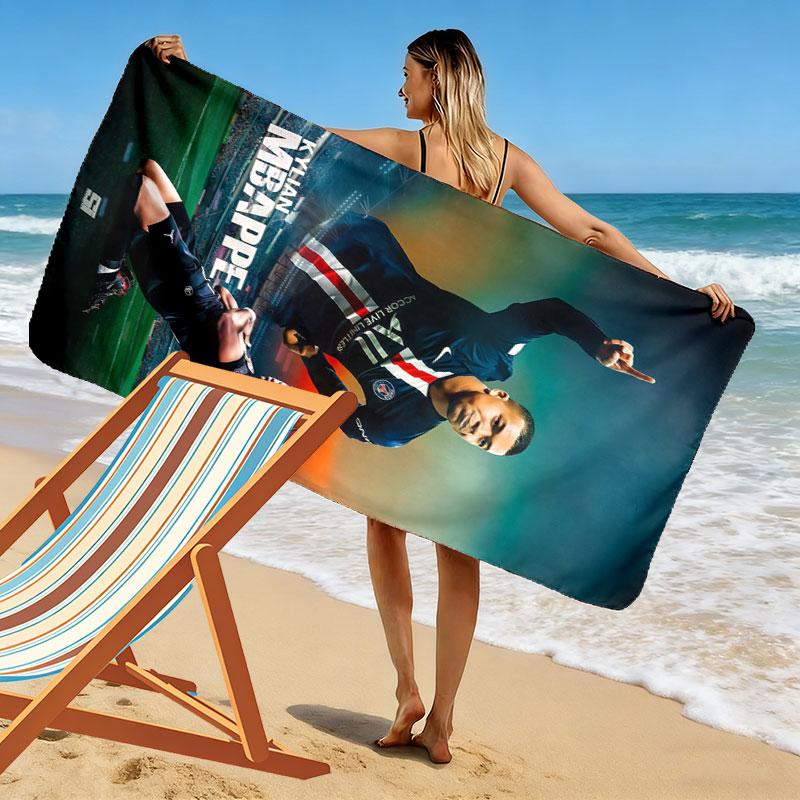 Kylian Mbappé Pride Strandtuch, Großes Weiches Schnelltrocknendes Handtuch für Strand Camping Schwimmen