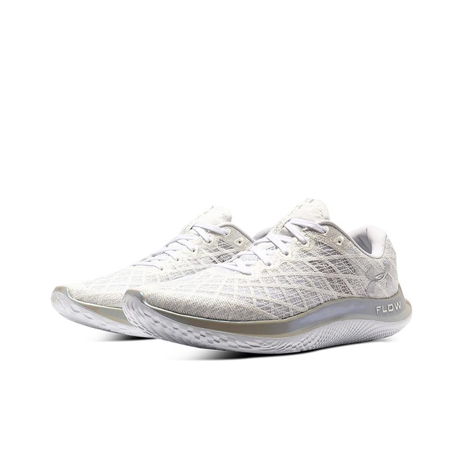 Under Armour Flow Velociti Wind Bequemes Gewebe Niedriger Schaft Trainings Laufschuhe Herren Sneaker Weiß 3025204-101