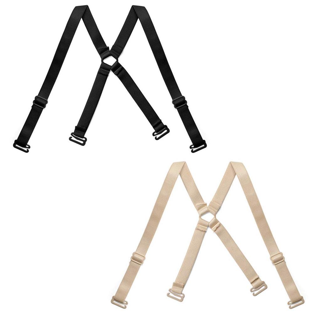 uxcell Adjustable Cross Back Bra 12mm Available in Skin Tone 1 and Black Straps, Non-Slip, Wide,