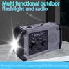 Outdoor Emergency Radio Solar Charging Hand Cranked Weatherproof Emergency Radio with LED Flashlight For Camping