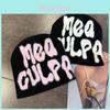 Knit Hat Men Women Winter Letter Pattern Warm For Casual Wear