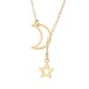 Collier Sautoir Pendentif - SHOP-STORY - MOON STAR GOLD - Acier inoxydable - 50 cm - Céleste