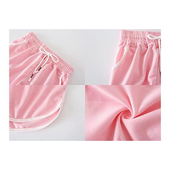 RAKUKOU Women's Shorts, Cotton Blend, Sports Shorts, Summer, With Pockets, Casual Wear, Soft, Breathable, Stretchy, Sweat Absorbent, Quick Drying,