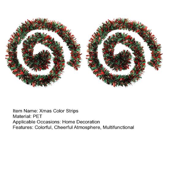 2/4/6/8/10Pcs Christmas Color Strips Christmas Ribbons Garland Indoor Outdoor Festive Decor