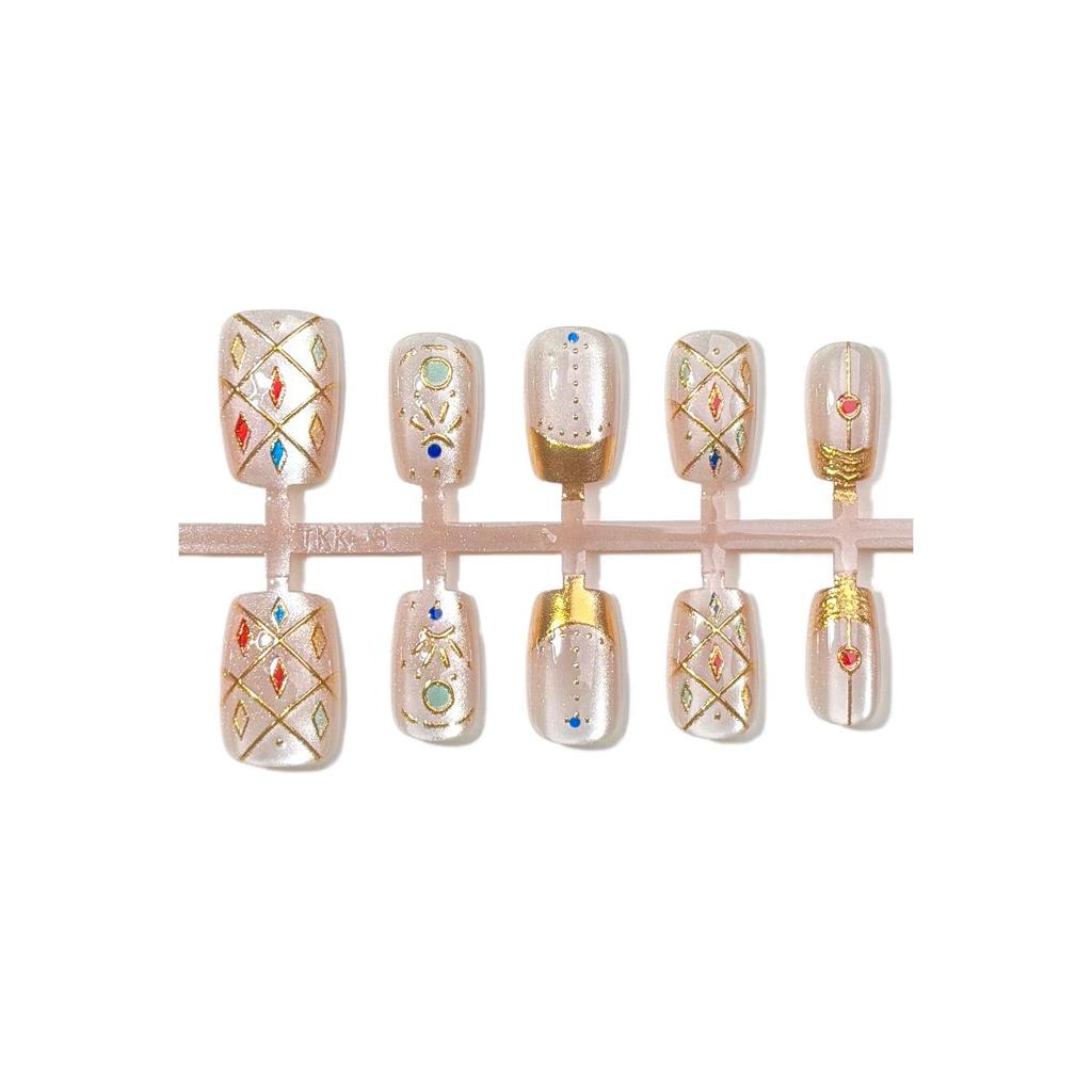 Baroque Enamel French Nail Art Patches: Retro, Luxury, Dopamine Colors