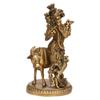 Shri Krishna Idol With Cow Kishan Bhagwan Murti, Lord Krishna Cow Statue, Brass