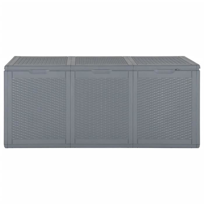 VidaXL Boîte de rangement de jardin gris PP rotin 270 L 364061