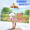 Bubu Y Dudu Cartoon Print Beach Towel, Large Soft Quick Dry Towel for Beach Camping Swimming