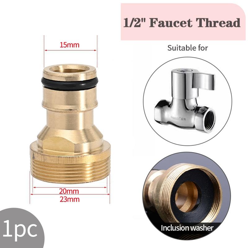 Thread Tap Quick Connector Brass 1/2" 3/4“ 1" Male Female Copper Hose Coupling Adapter Garden Tubing Repair Watering Gun System