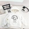 Solid Color Simple Fashion Kids Hoodies Cartoon Print Children Clothes Casual Hooded Sweatshirts Tops Long Sleeved Boy's