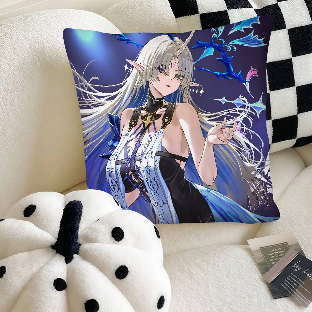 Fleurdelys Anime Game W-Wuthering Waves Pillow Case Fashion Square Pillowcase Bedroom Sofa Room Ins Decoration Leisure 16x16Inch