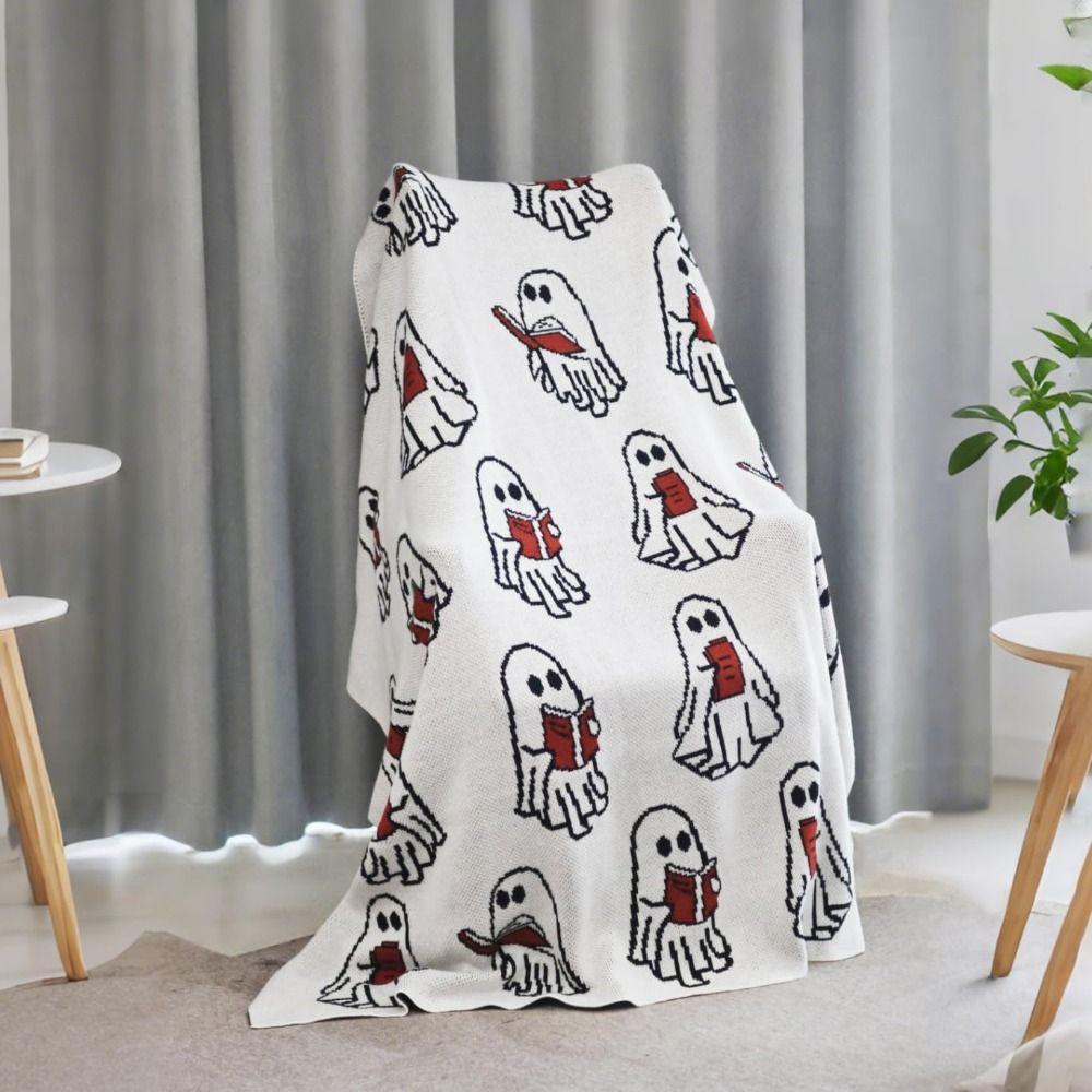 Soft Throw Blanket Cozy Knitted Throw Blanket High Quality Ghost Reading Blanket