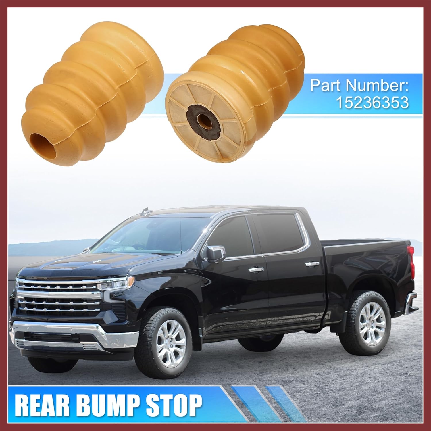15236353 Rear Spring Bumper Rear Bump Stops Jounce Bumpers Fit for Chevrolet Silverado 1500 for GMC Sierra 1500 Pack of 2 Replace Parts