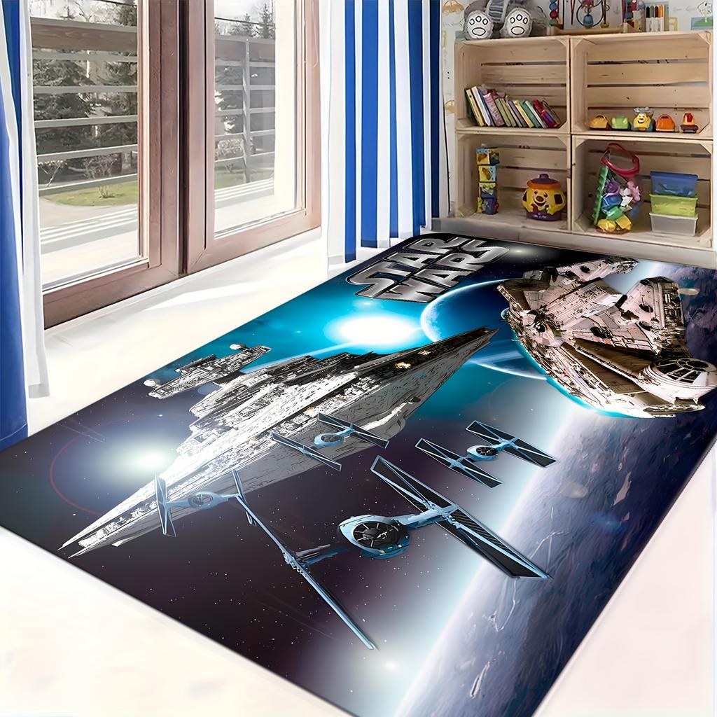 1pc Star Wars Non-Slip Welcome Doormat - 100% Polyester with Iconic Characters And Movie Artwork, Easy To Clean Hand Wash Sole