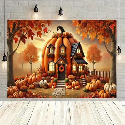 1 Piece  Thanksgiving Pumpkin House Banner  Holiday Design | Durable Decoration  Halloween Decoration