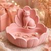 Lotus Shape Trinket Dish Resin Material Desktop Organizer Cat Figurine Holder  Vanity Table Decor