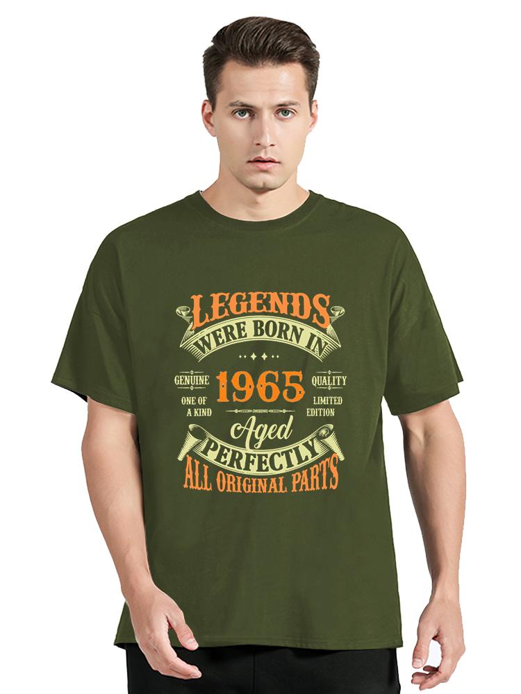 Lustige Vintage Legenden Geboren 1965 Alte T-Shirts Baumwoll-T-Shirt Herrenbekleidung Baumwoll-T-Shirt Unisex Tops Tees