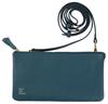 JULLY AND SHUSHU Women's Genuine Leather Wallet Shoulder Bag, Purse Pochette, Gift, Long Wallet, DR2-WS (Blue-Green)