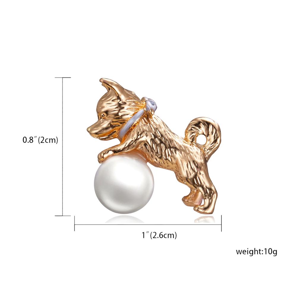 Rinhoo Cute Small Dog Brooch for Women Kids Enamel Rhinestone Cartoon Animal Badge Dog Pet Brooch Pins Coat Dress Jewelry Gift